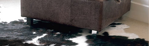 Tappeti in pelle naturale bianco/nero