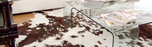 Tappeti in pelle naturale tricolore